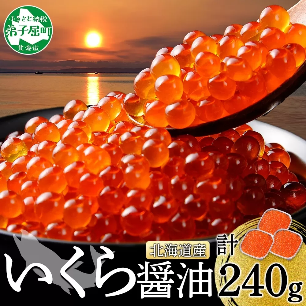 3399. いくら醤油漬け 80g×3個 いくら イクラ 魚卵 魚介 海鮮 送料無料 北海道 弟子屈町