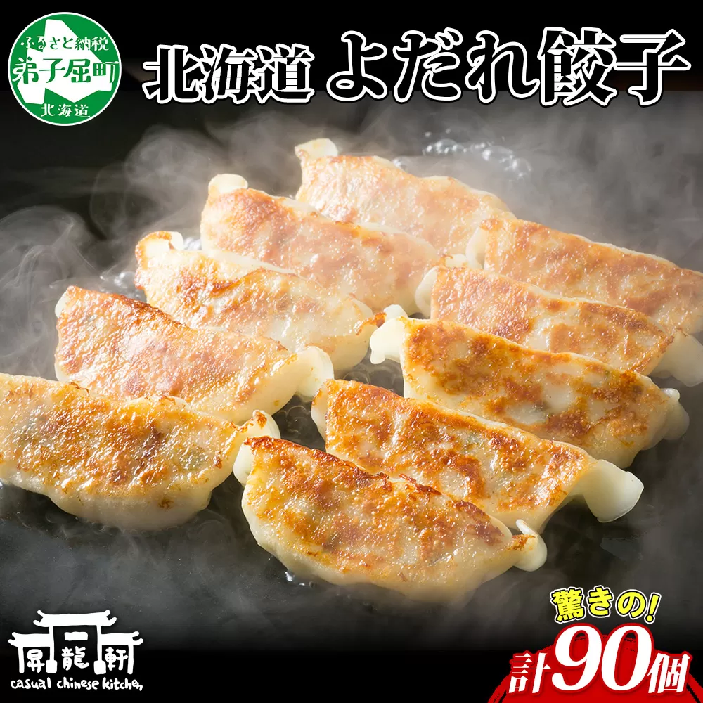 1813. よだれ餃子 10個入 9パック 計90個 生 餃子 ぎょうざ ギョウザ ギョーザ 冷凍 中華 豚 肉 野菜 厚皮 焼き 惣菜 お取り寄せ 昇龍軒 送料無料 北海道 弟子屈町 30000円