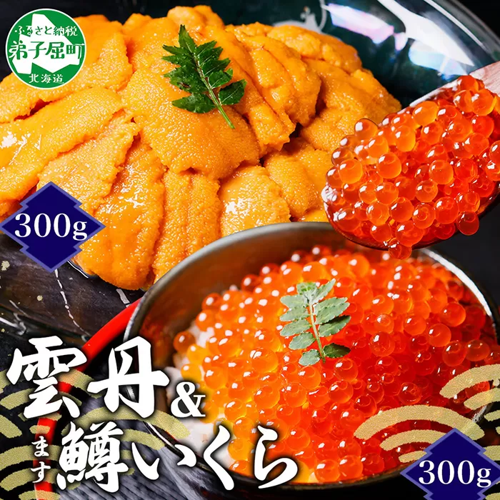 3621. 雲丹 計300g 鱒いくら 醤油漬け 計300g 海鮮 2種セット うに ウニ チリ産 ミョウバン不使用 冷凍 鱒 ます マスいくら イクラ いくら醤油 魚卵 海鮮丼 手巻き寿司 寿司 すし つまみ おつまみ おかず ごはんのおとも 人気 グルメ お取り寄せ 送料無料 北海道 弟子屈町
