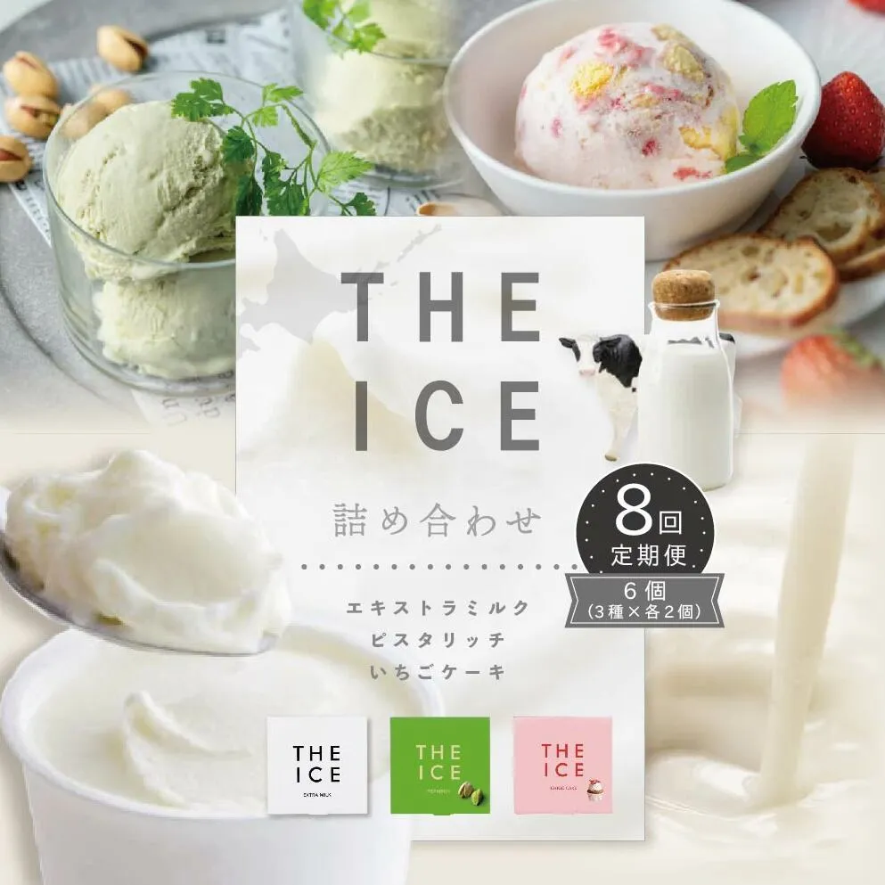 【毎月定期便】【THE ICE】3種詰合せ6個セット×8ヵ月定期便 【be003-1072-100-8】（J FARM AMUSE 株式会社）