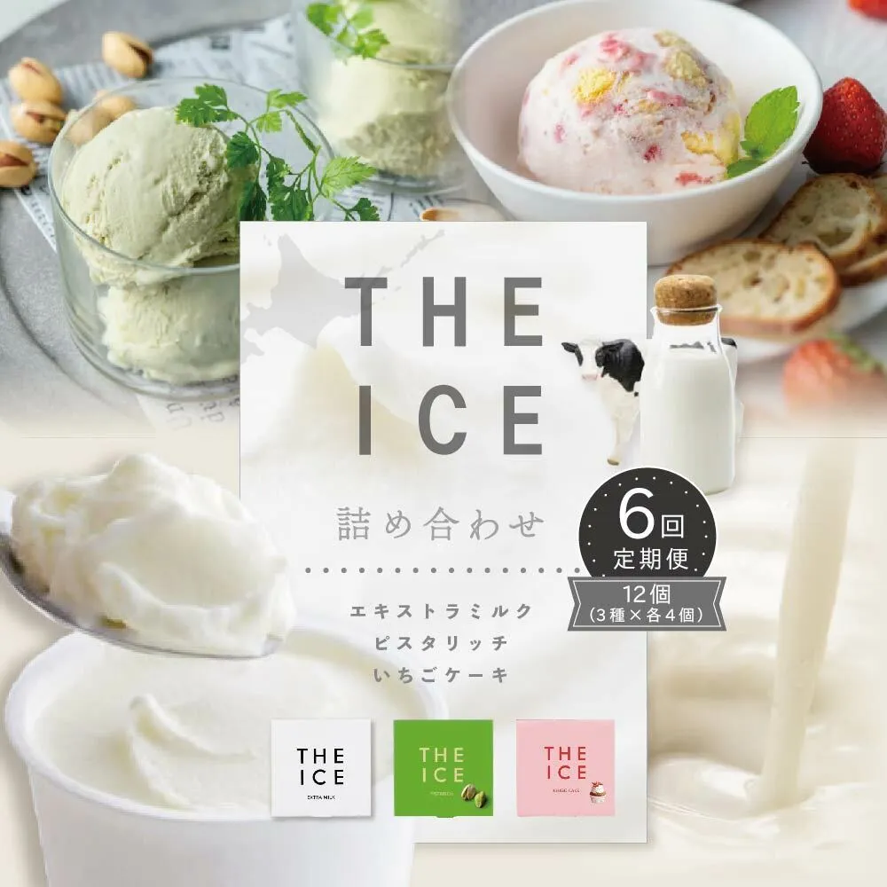 【毎月定期便】【THE ICE】3種詰合せ12個セット×6ヵ月定期便 【be003-1073-100-6】（J FARM AMUSE 株式会社）
