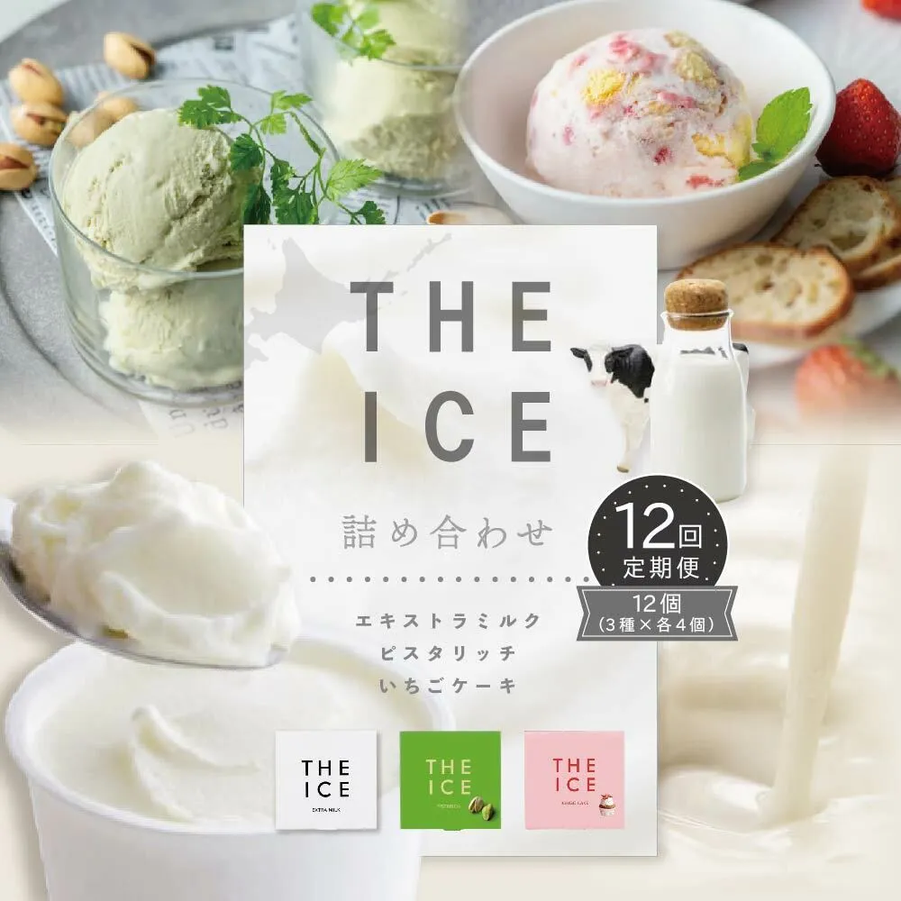 【毎月定期便】【THE ICE】3種詰合せ12個セット×12ヵ月定期便 【be003-1073-100-12】（J FARM AMUSE 株式会社）
