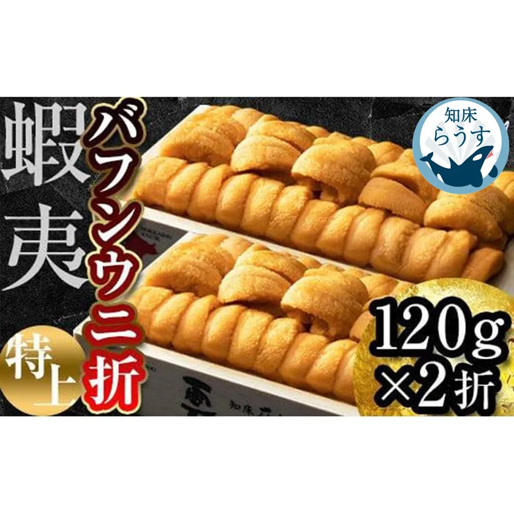 <先行受付><27年1月~6月内発送>エゾバフンウニ 折うに(特上)120×2枚