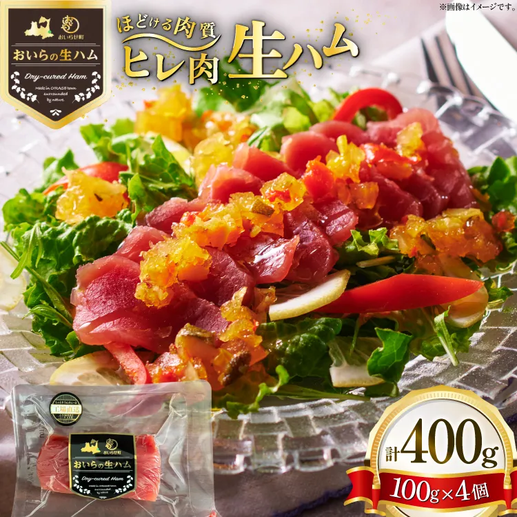 生ハム ひれ生ハム 100g×4袋 計400g [日本ハムマーケティング 青森県 おいらせ町 oi02ayo820026] 肉 豚肉 ヒレ 希少部位 冷蔵