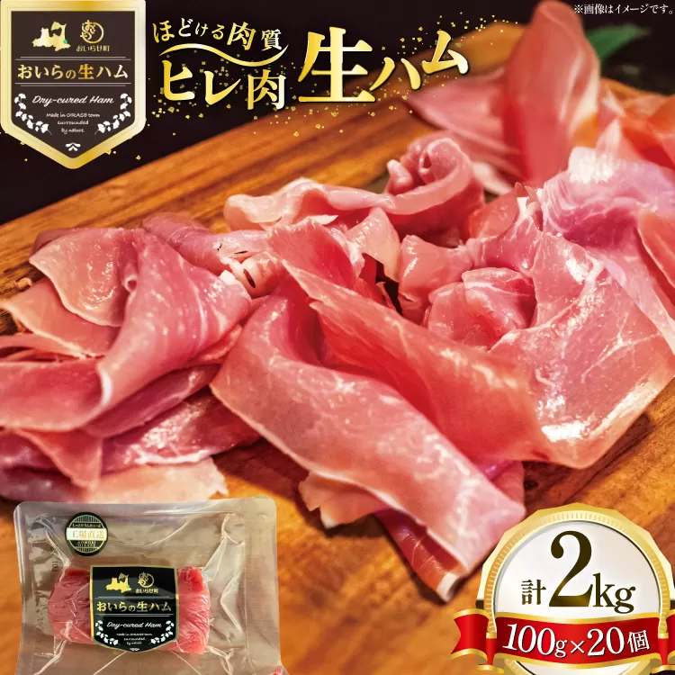 生ハム ひれ生ハム 100g×20袋 計2kg [日本ハムマーケティング 青森県 おいらせ町 oi02ayo820025] 肉 豚肉 ヒレ 希少部位 冷蔵