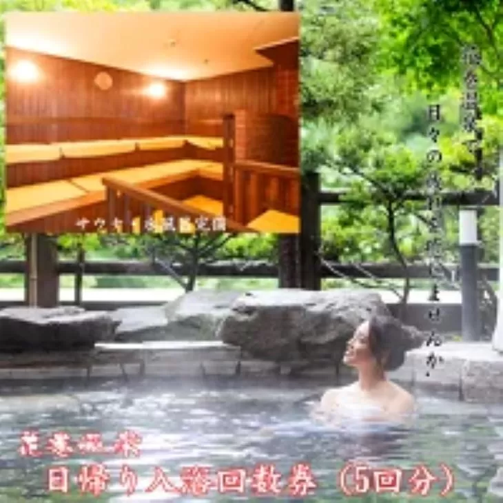 花巻温泉日帰り入浴回数券（5回分） 【1365】
