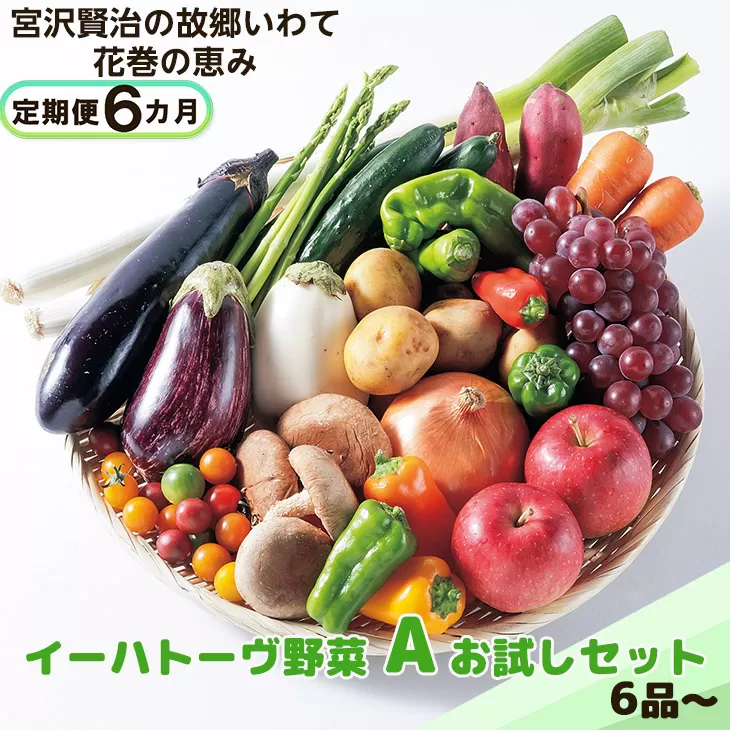 【定期便６ヶ月】イーハトーヴ野菜A お試しセット 6品～＜予約受付2026年4月より発送開始＞ 【294】