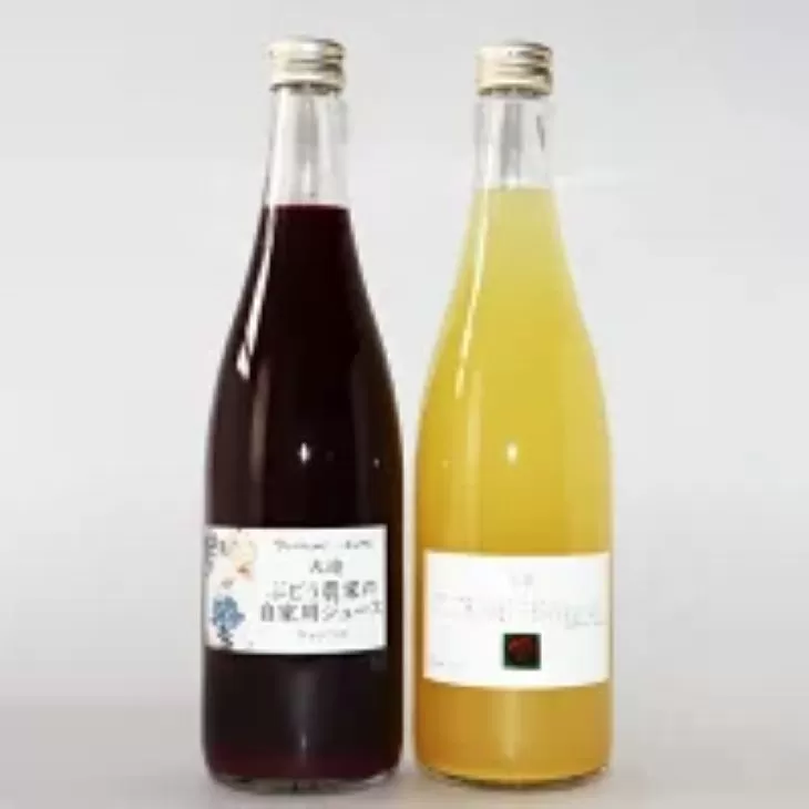 果汁100％のぶどうジュース・りんごジュース　２本（720ml）セット 【352】