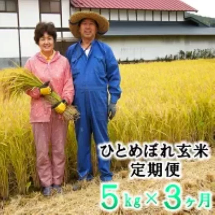≪令和７年産≫【3ヶ月定期便】減農薬栽培 ひとめぼれ玄米5kg 【1108】