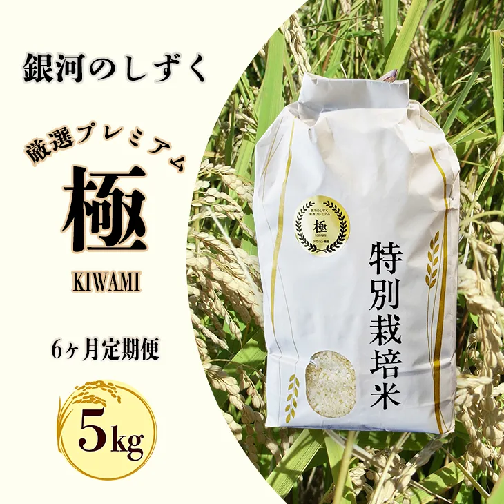 ＜令和8年産予約受付＞【6ヶ月定期便】銀河のしずく 厳選プレミアム　極（kiwami)5kg 【2230】