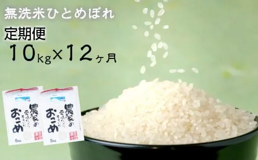 【定期便 12ヶ月】減農薬栽培 ひとめぼれ 無洗米 10kg  【717】