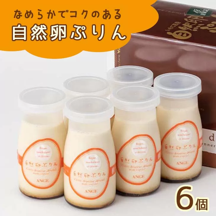 花巻の自然卵(和み農園産)使用「なめらか自然卵プリン6個入り」 【021】