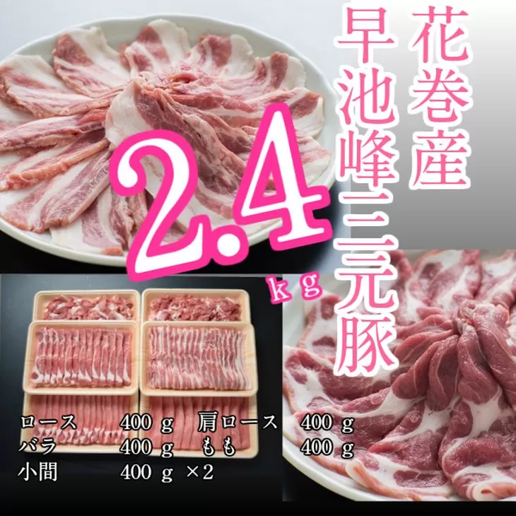 早池峰三元豚　２．４ｋｇセット 【374】