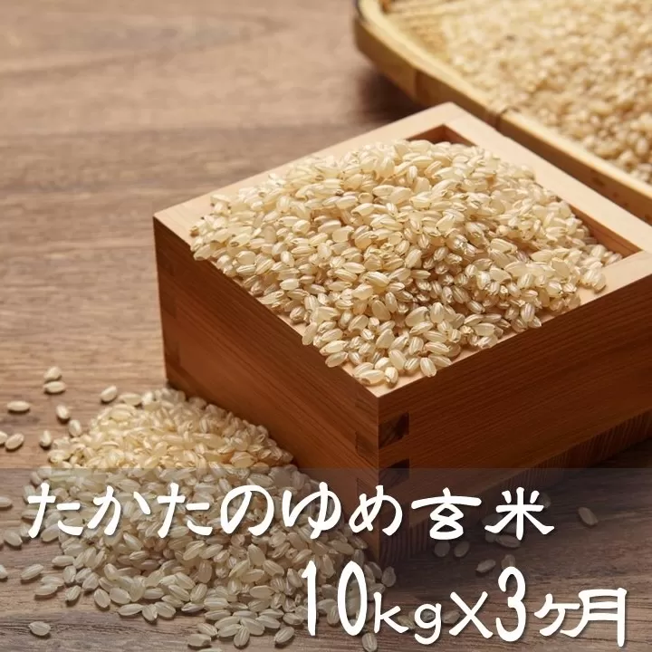 【3ヶ月定期便】 令和7年産 玄米 10kg×3ヶ月お届け 〈 品種：たかたのゆめ 〉【 オリジナル ブランド米 冷めてもおいしい お弁当 おにぎり ギフト 】