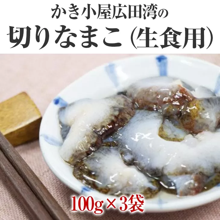 かき小屋広田湾の切りなまこ(生食用) 100g×3袋 【 ナマコ 珍味 冷凍 海産物 産地直送 】