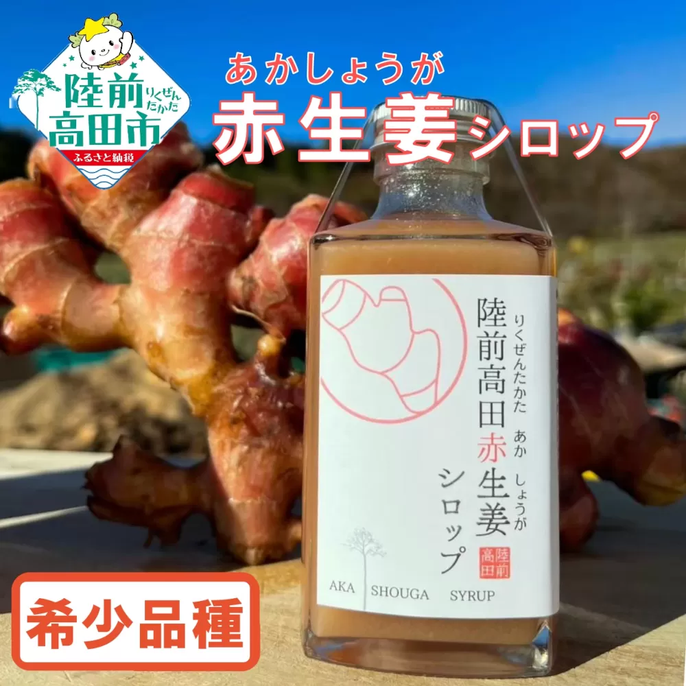 先行予約 【希少品種 赤生姜使用】 赤生姜シロップ 200ml×1本 【 ショウガ シロップ 調味料 濃厚 おためし 陸前高田市産 】　2025年12月から発送予定 RT2748