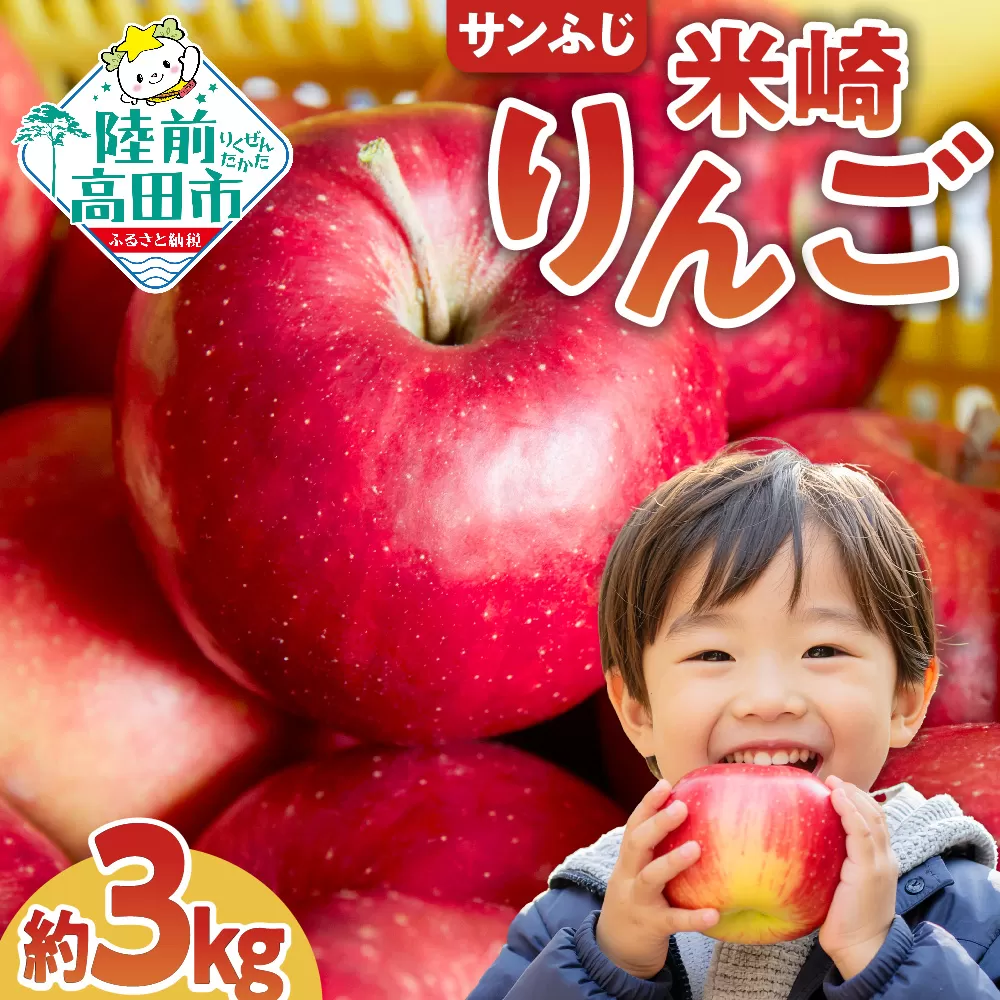 【先行予約】 米崎りんご 「ふじ」 3kg 【 数量限定 りんご リンゴ 林檎 旬 新鮮 産地直送 岩手 陸前高田 産地直送 新鮮 家庭用 】RT671