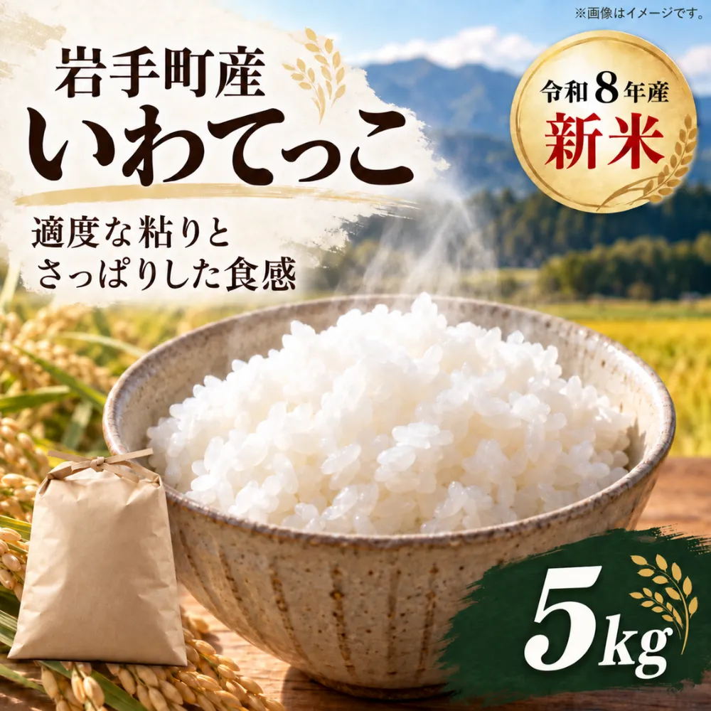 【先行予約】【令和8年産 新米】岩手町産いわてっこ5kg