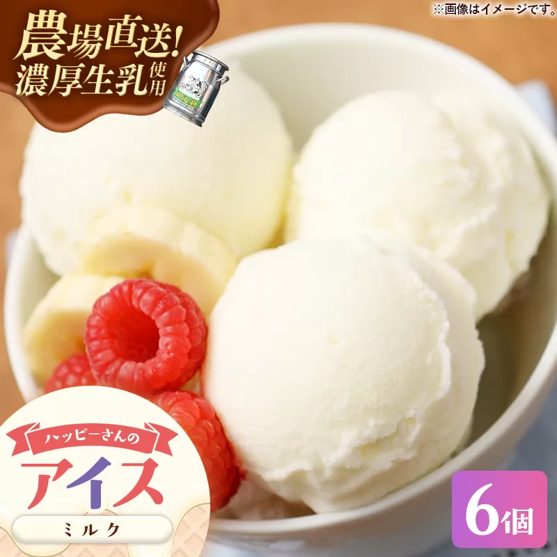 ハッピーさんのアイス（ミルク）6個入 アイスクリーム カップ スイーツ あいす セット ギフト プレゼント 贈り物 夏 ミルク 農場直送 冷凍 岩手県 岩手町