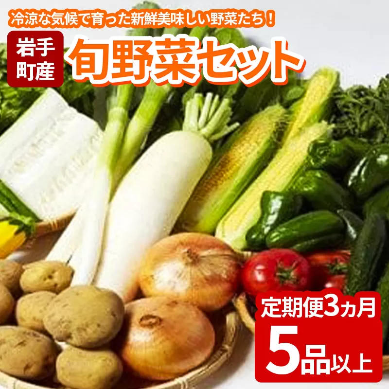 岩手町産の旬野菜セット（5品以上）3ヶ月定期便