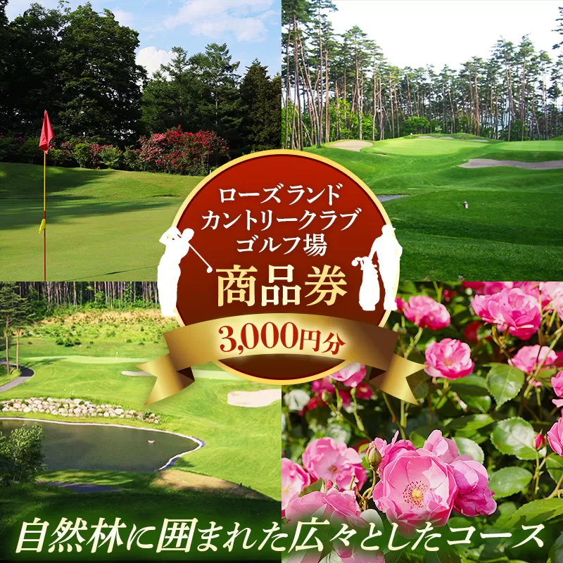 ゴルフ利用券 3000円分 ローズランドカントリークラブ プレー 利用券 ゴルフチケット チケット お出かけ 体験 小旅行 休暇