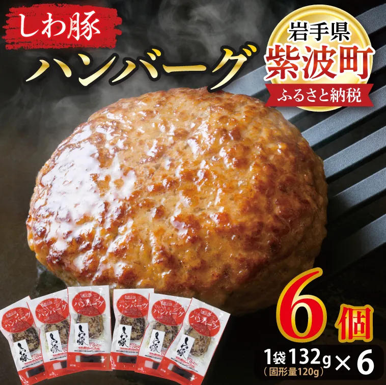 無添加【しわ豚】ハンバーグ６個 （AM005-2）