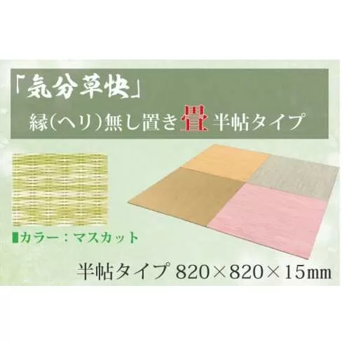 CF001 「気分草快」ヘリ無し置き畳 半帖タイプ【マスカット】
