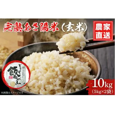 \令和7年産/ 完熟あさ陽米 (玄米) 10kg (5kg×2) ひとめぼれ 特別栽培米 生産農家直送 (CP032)