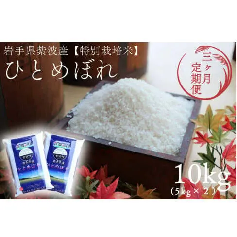 ★令和7年産★【3回定期便】特別栽培米 ひとめぼれ 10kg（5kg×2袋）岩手県紫波町産 (AD053)