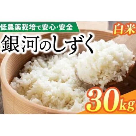 【新米】令和7年産 銀河のしずく 30kg (精米) 低農薬栽培米 生産者直送 (EI015)