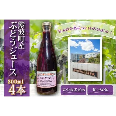 ＼紫波の高校生が作りました！／紫波町産 ぶどうジュース 300ml 4本入り (EC002)