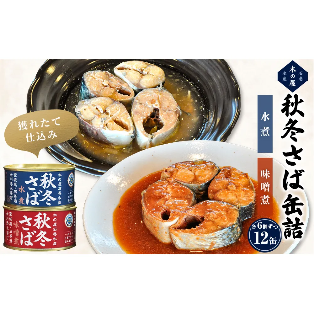 秋冬 さば 食べ比べ セット サバ缶 味噌煮 水煮 鯖 缶詰 新鮮