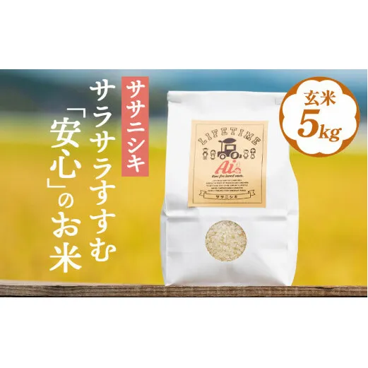 【 先行予約 】ササニシキ 玄米 5kg 新米 米 化学肥料不使用 お米 コメ こめ ささにしき ご飯 ごはん 主食 ライス 5キロ 産地直送 国産 宮城県 石巻市