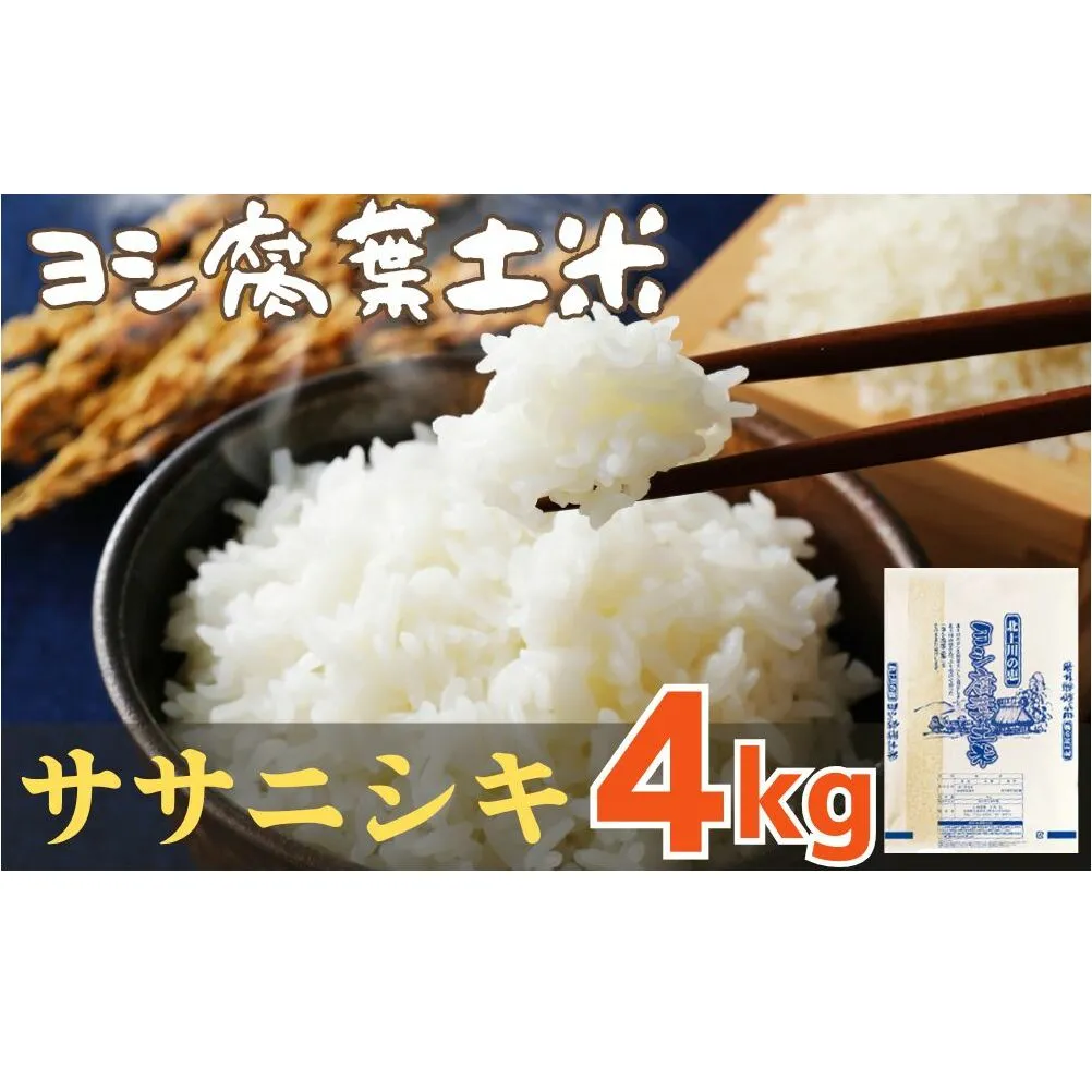 令和7年産 ヨシ腐葉土米 ササニシキ 精米4kg（4kg×1袋）