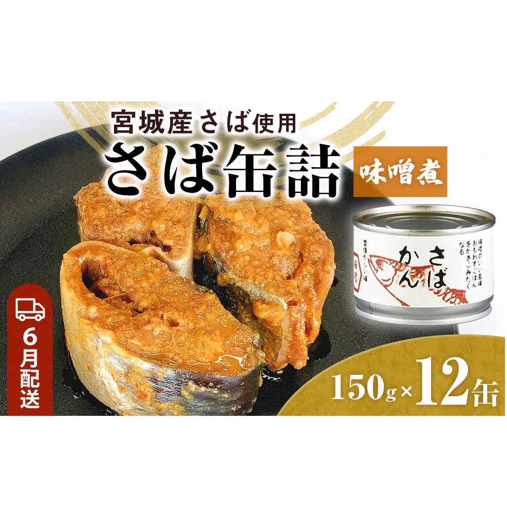 【6月配送】缶詰 さば缶詰 味噌煮 12缶 サバ缶 鯖缶 さば缶 鯖 味噌 国産 常温 長期保管 ローリングストック 備蓄 常温保存 防災 非常食 キャンプ 保存食 長期保存可 缶詰め セット 保存料 無添加 STIみやぎ