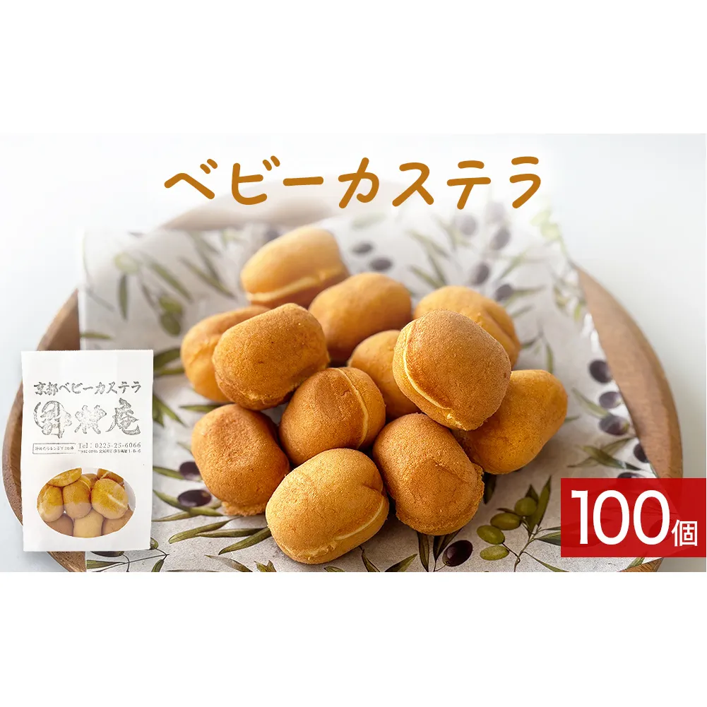 ベビーカステラ 100個 カステラ お菓子 スイーツ おやつ 焼菓子 和菓子 プレーン 冷凍 ふんわり 甘さ控えめ 小さい ミニサイズ