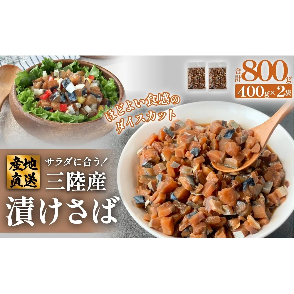 サラダに合う！ 三陸産 漬けさば 400g 2P セット （ 計800g ）  さば サバ 鯖 漬魚 特製たれ 海鮮丼 魚 海鮮 魚介 魚介類 冷凍 宮城県 宮城 石巻市 石巻