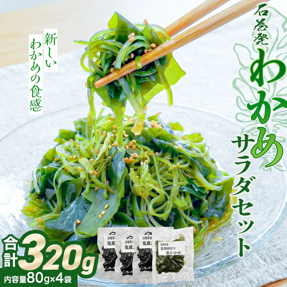 石巻発 わかめサラダセット 塩蔵わかめ 茎わかめ わかめ ワカメ 海藻 塩蔵 セット 宮城県産 国産 サラダ 味噌汁 冷蔵 宮城県 宮城 石巻市 石巻