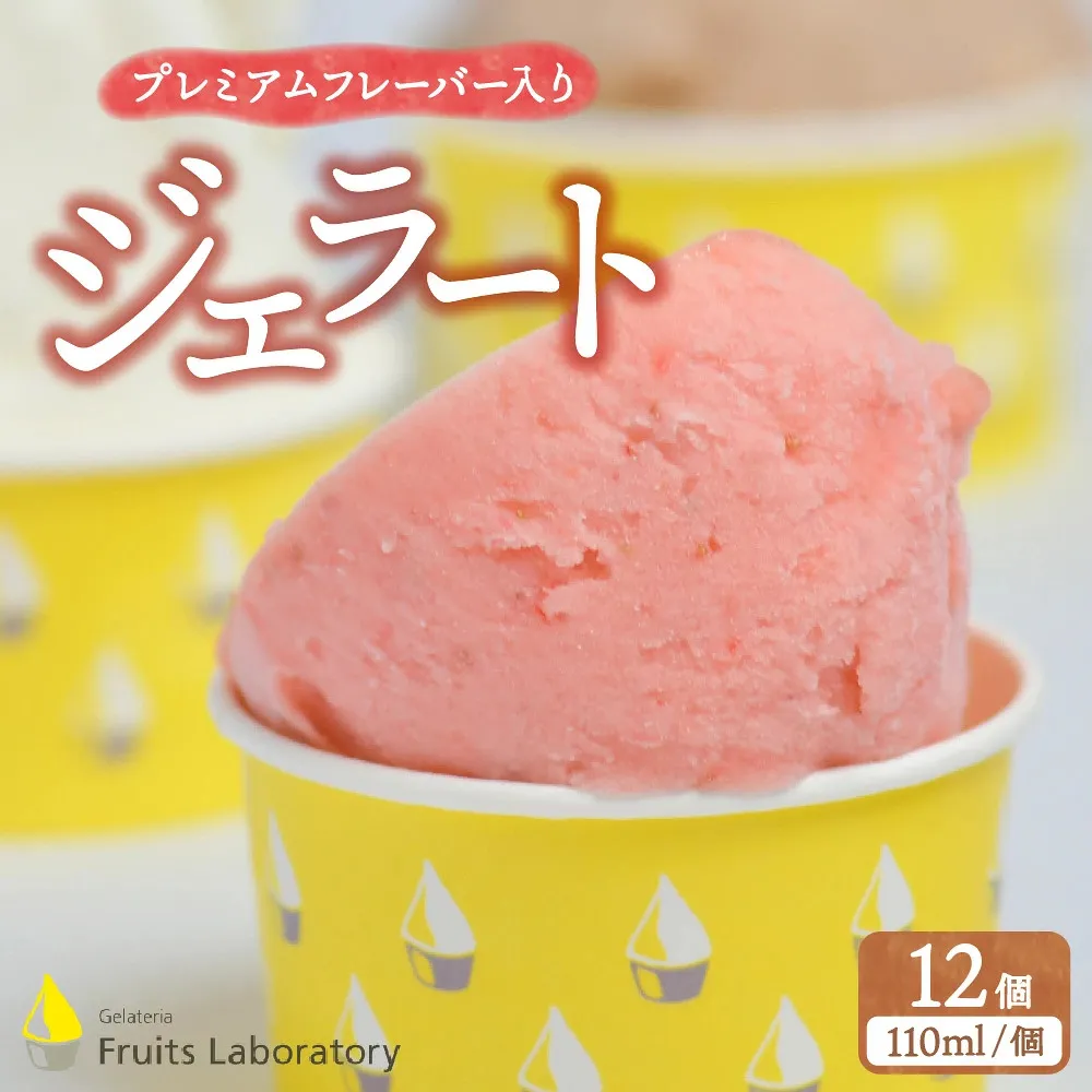 オリジナルジェラート12カップ(プレミアムフレーバー入り)【Gelateria Fruits laboratory 】gf00004