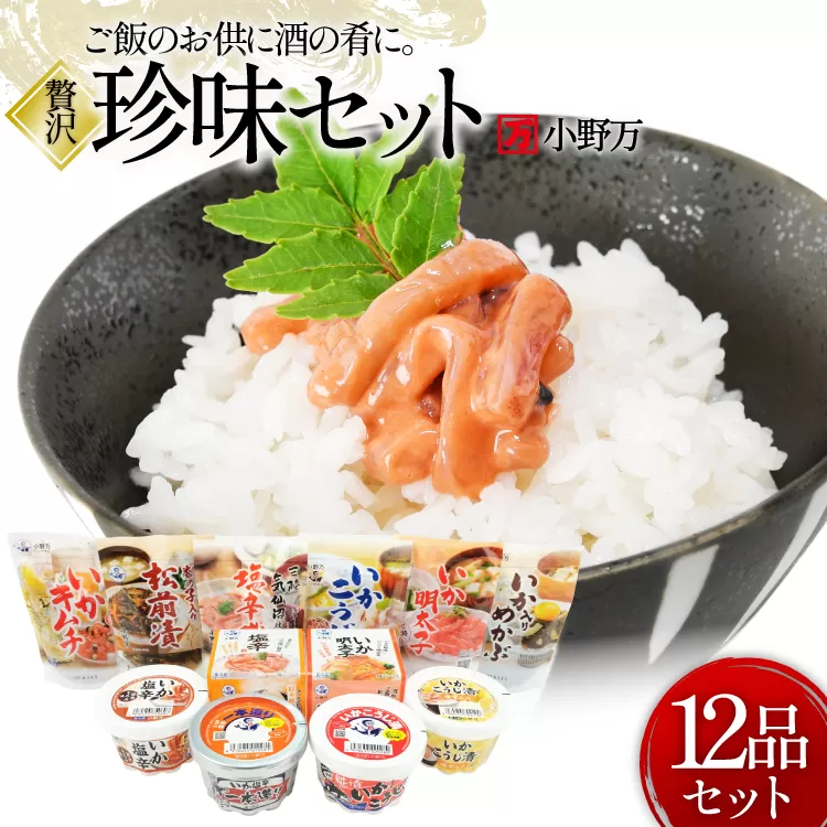塩辛・珍味 12品セット [小野万 宮城県 気仙沼市 20565730] いか 塩辛 おかず イカ セット 詰め合わせ 酒の肴 おつまみ ご飯のお供 冷蔵
