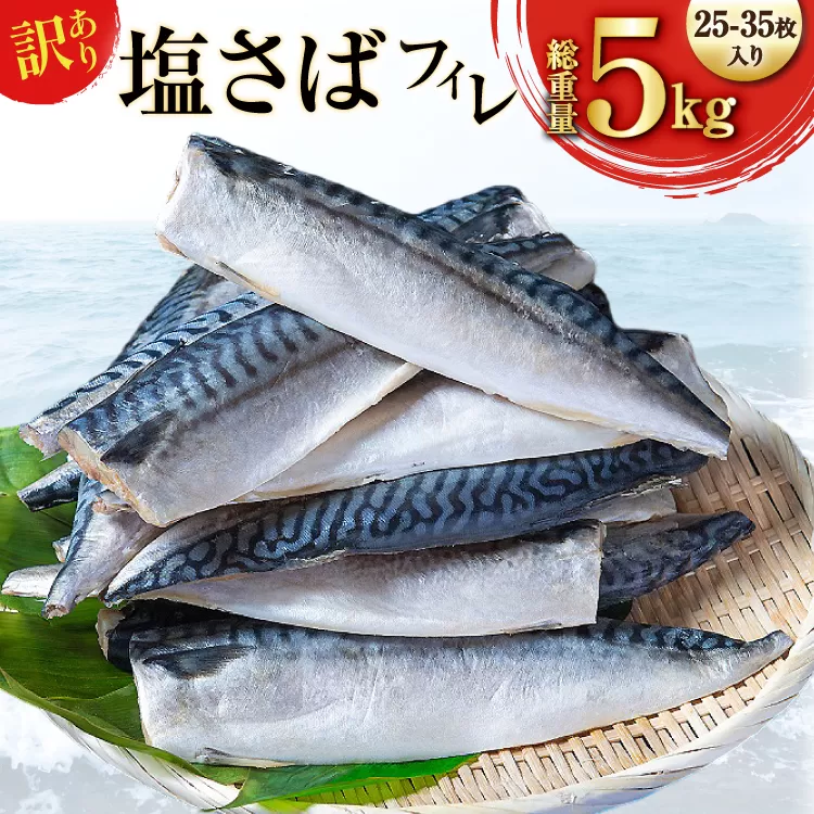 訳あり 減塩 無添加 塩サバ フィレ 総重量 5kg (25-35枚入)[足利本店 宮城県 気仙沼市 20565571] 魚介類 魚 海鮮 大容量 サバ さば 鯖 塩分控えめ サバフィレ サバフィーレ 鯖フィレ 塩サバフィレ 切り身 冷凍 訳アリ わけあり