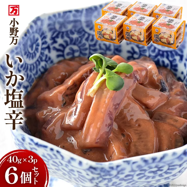 いか塩辛 40g×3P 6個セット 【ご飯のお供に、酒の肴に】 [小野万 宮城県 気仙沼市 20564606] 加工品 魚貝 魚介 おつまみ いか イカ 塩辛 ご飯のお供 小分け 食べきりサイズ 冷蔵