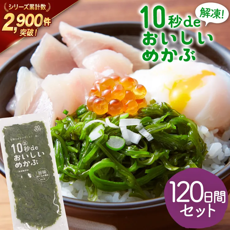 TV・新聞で紹介 ! 10秒deおいしいめかぶ 120日間セット(自家製タレ付き) [丸繁商店 宮城県 気仙沼市 20565507] 海藻 三陸 三陸産 雌株 めかぶ メカブ 無添加 タレ付き 冷蔵