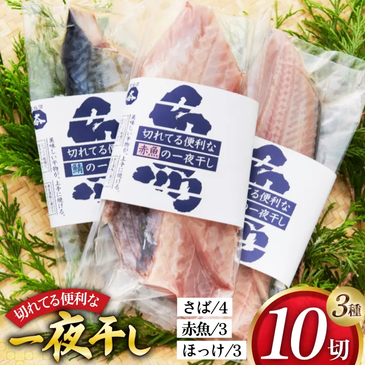 干物 切れてる便利な一夜干し 3種10枚 [気仙沼市物産振興協会 宮城県 気仙沼市 20565256] 詰め合わせ ひもの 冷凍