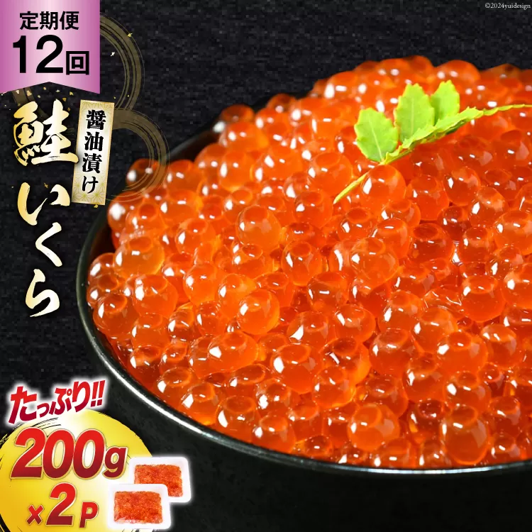 定期便 《12ヶ月連続お届け》鮭 いくら 醤油漬け (200g×2p)×12回 [宮城東洋 宮城県 気仙沼市 20564503] 魚介 イクラ さけ サケ 鮭 冷凍 小分け 醤油 鮭卵 鮭いくら