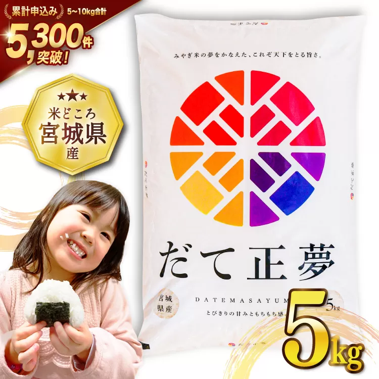 米 宮城県産 だて正夢 5kg [気仙沼米穀商業協同組合 宮城県 気仙沼市 20565768] 一等米 ブランド米 白米 精米 ご飯 ごはん コメ こめ 小分け 家庭用