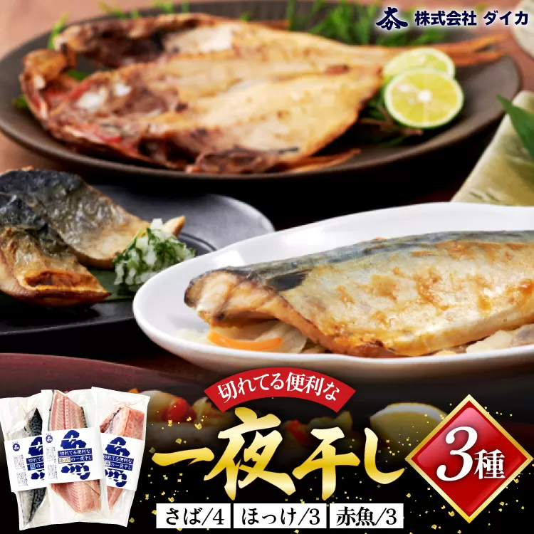 干物 切れてる便利な一夜干し 3種10枚 [気仙沼市物産振興協会 宮城県 気仙沼市 20565256] 詰め合わせ ひもの 冷凍