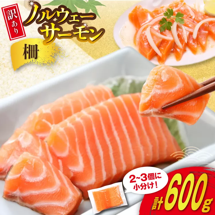 訳あり ノルウェー産 アトランティック サーモン 600g 柵 おさしみ用 無添加 個包装 [足利本店 宮城県 気仙沼市 20565614] 鮭 さけ サケ サーモン 生食用 おつまみ おかず 冷凍 鮮魚 小分け アトランティックサーモン アトランサーモン 真空包装