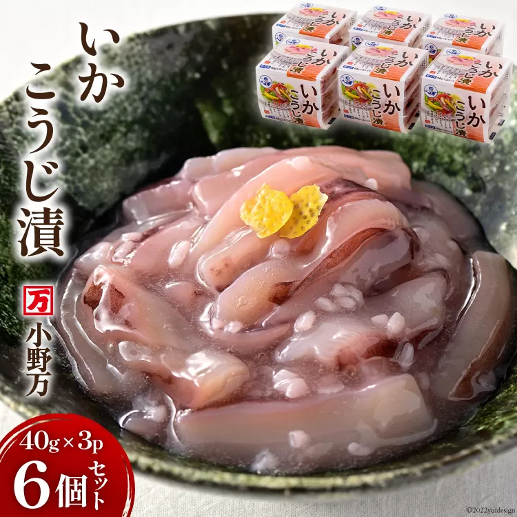 いかこうじ漬 40g×3P 6個セット 【ご飯のお供に、酒の肴に】 [小野万 宮城県 気仙沼市 20564599] 加工品 魚貝 魚介 おつまみ いか イカ こうじ漬 こうじ ご飯のお供 小分け 食べきりサイズ 冷蔵