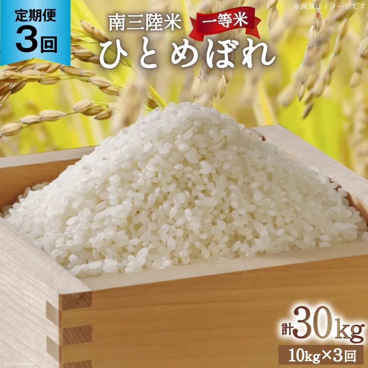 3回 定期便 米 気仙沼産 南三陸米 ひとめぼれ 10kg 総計30kg [気仙沼市物産振興協会 宮城県 気仙沼市 20565809] お米 こめ コメ 白米 精米 一等米 ブランド米 ご飯 ごはん 小分け 家庭用